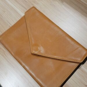 Able Tan Envelope Leather Clutch